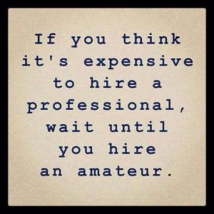 professionals zijn niet duur, amateurs wel