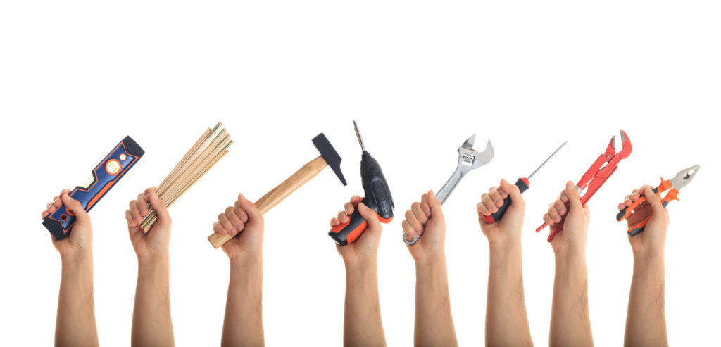 toolbox-hands tools instrumenten